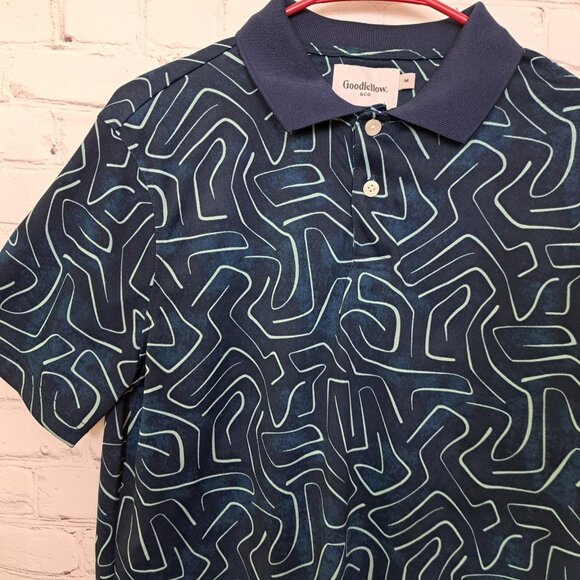 Goodfellow Geometric Print Polo T Shirt Men Size Medium - Picture 2 of 8